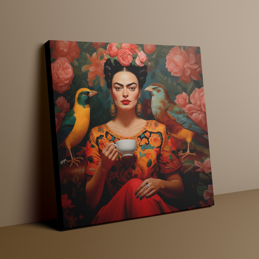 Frida's coffee oasis | Canvas Wall Art