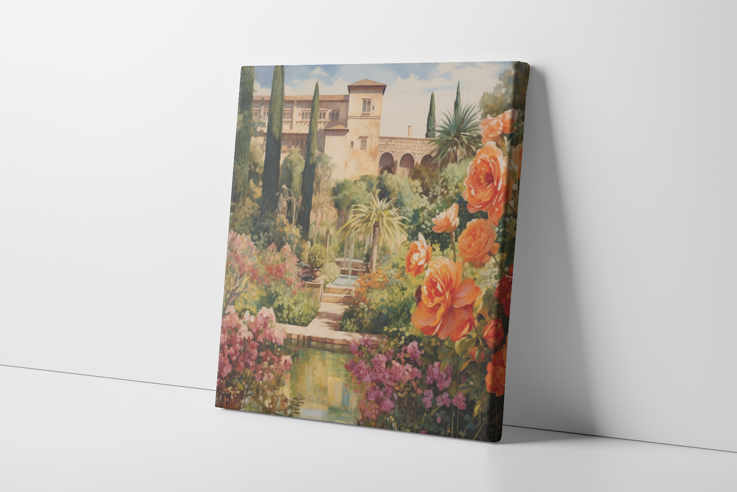 Verdant Alhambra Oasis | Canvas Wall Art