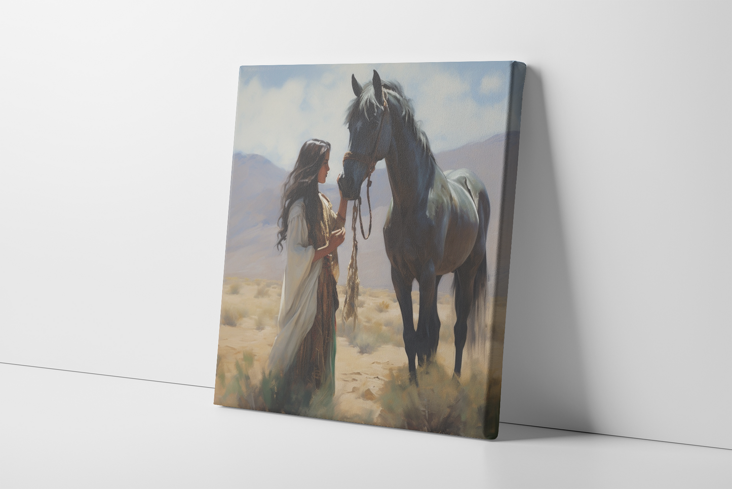 Woman and Horse | Canvas Wall Art