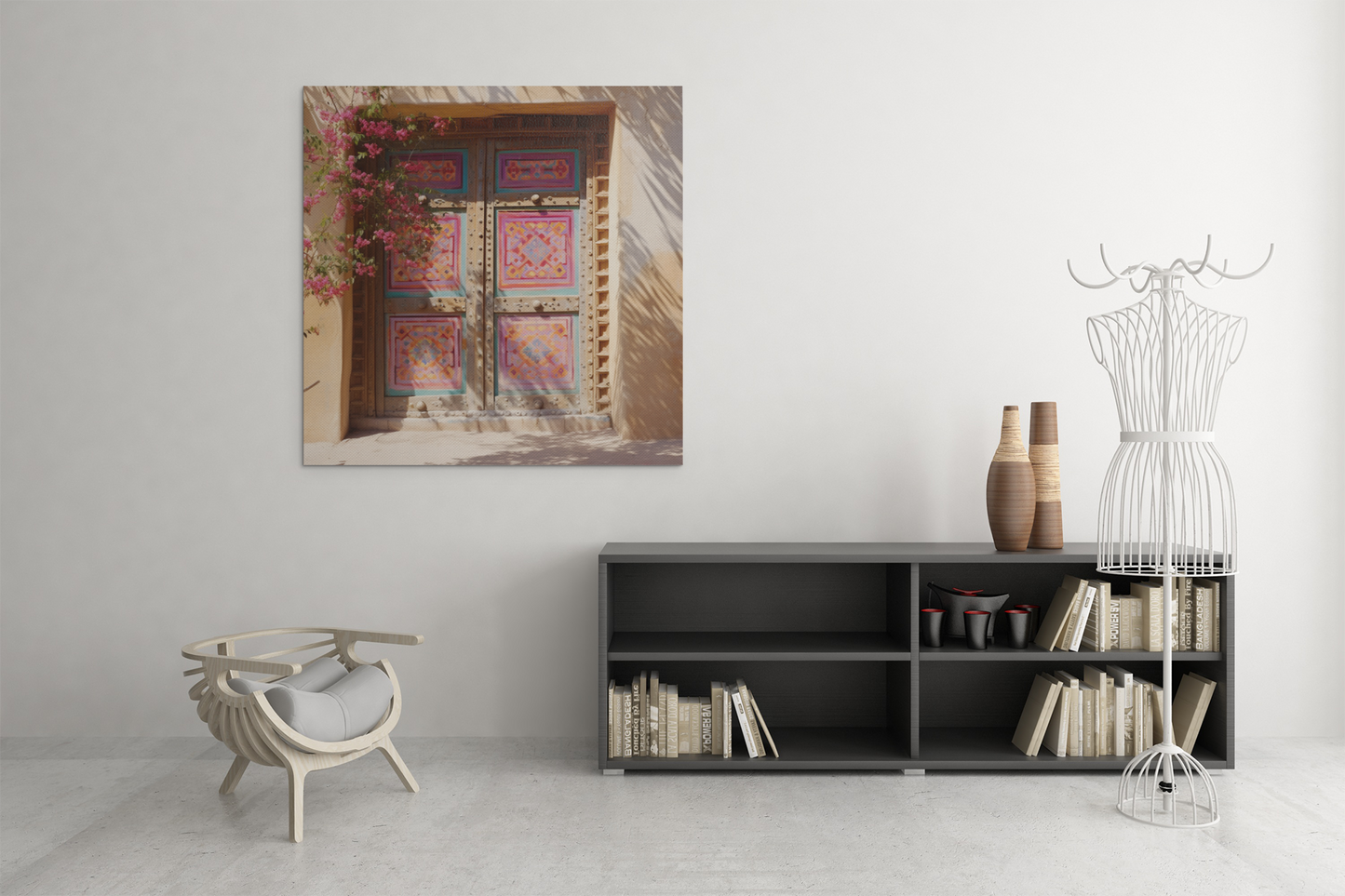 Pink Najdi Door | Canvas Wall Art
