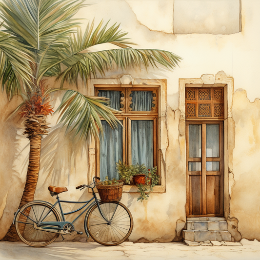 Arabian home & Bike | Canvas Wall Art