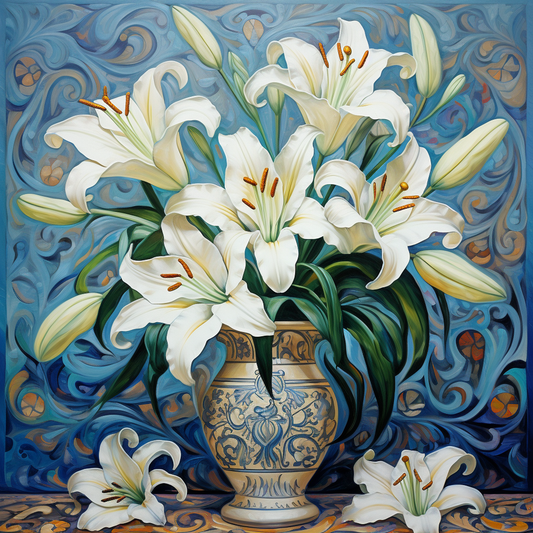 Vased Lilies | Canvas Wall Art