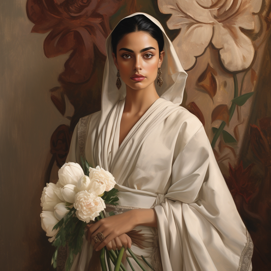 Arabian Grace with flowers | Canvas Wall Art