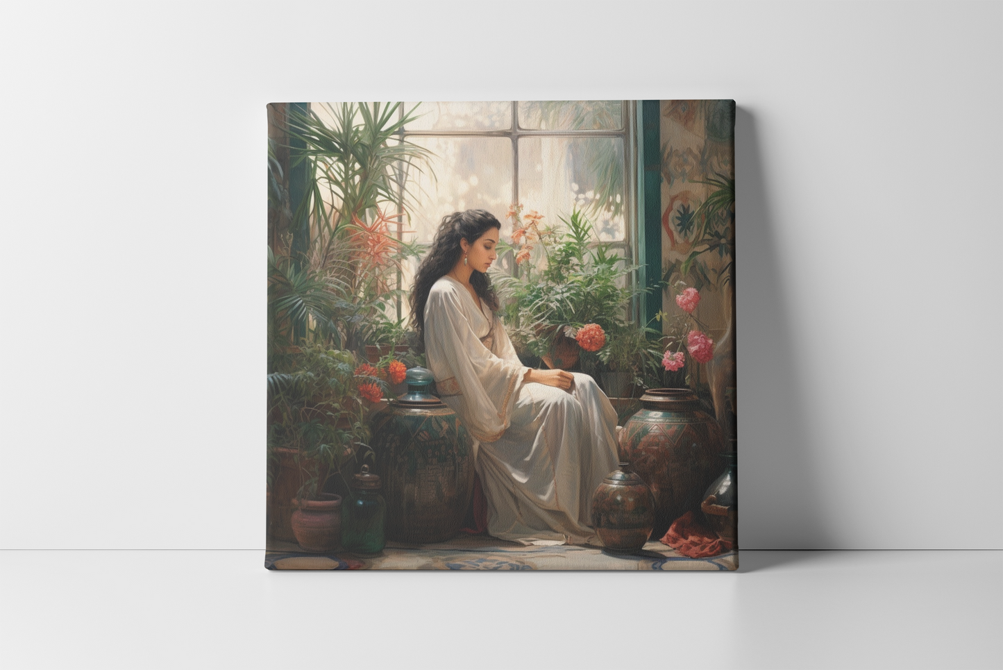 Woman and Vessels | Canvas Wall Art