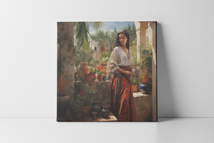 Lady with Jars | Canvas Wall Art