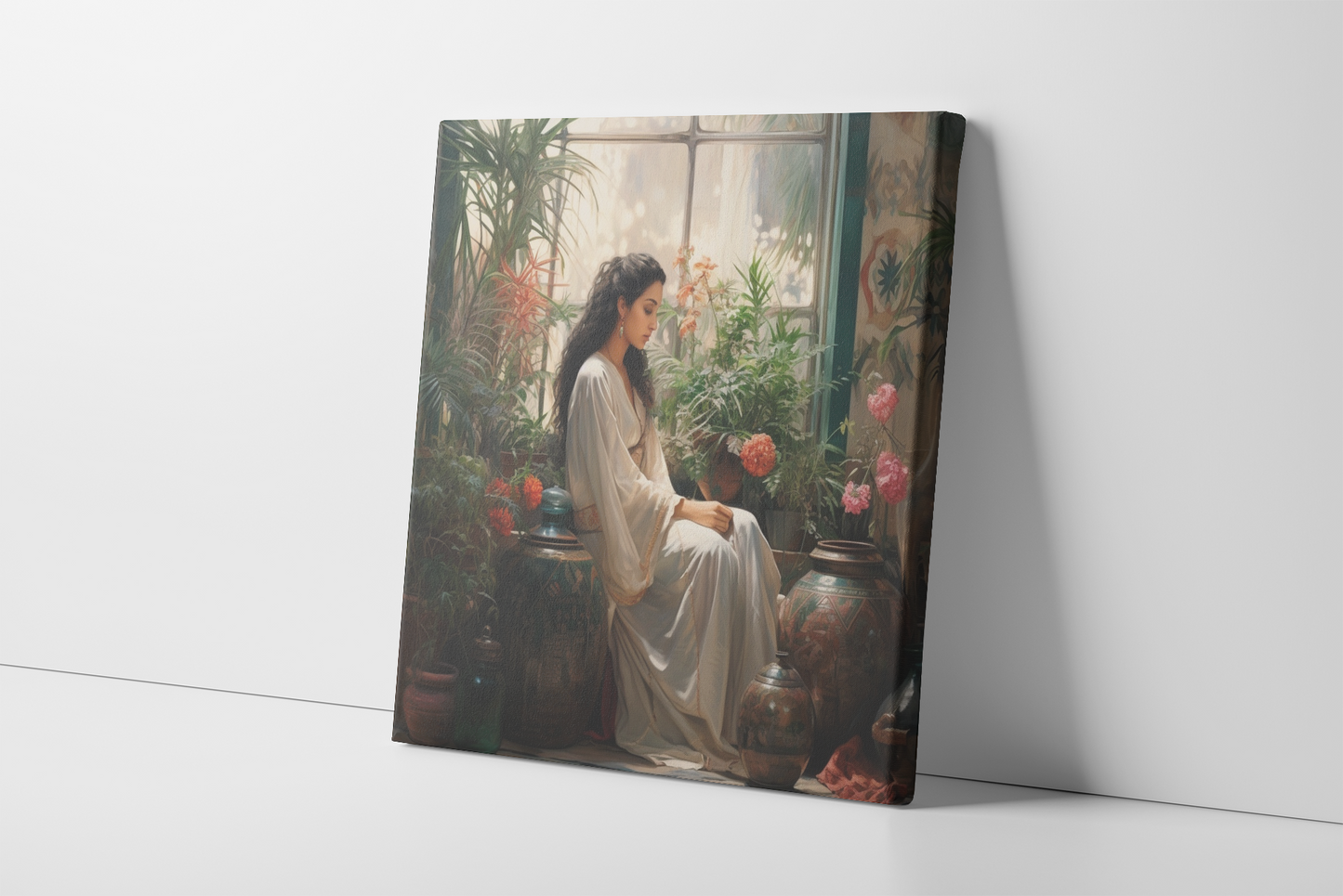 Woman and Vessels | Canvas Wall Art