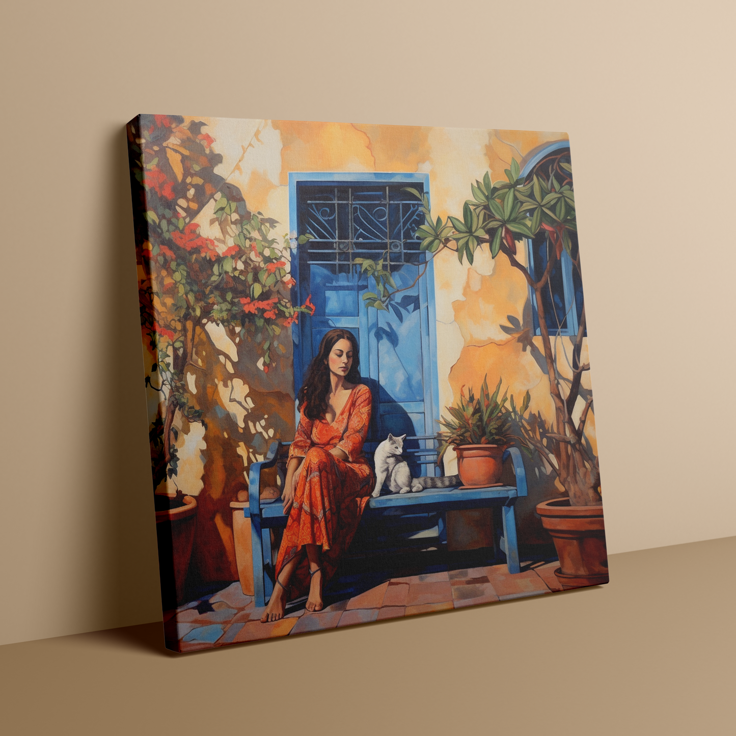 Lady on Bench | Canvas Wall Art